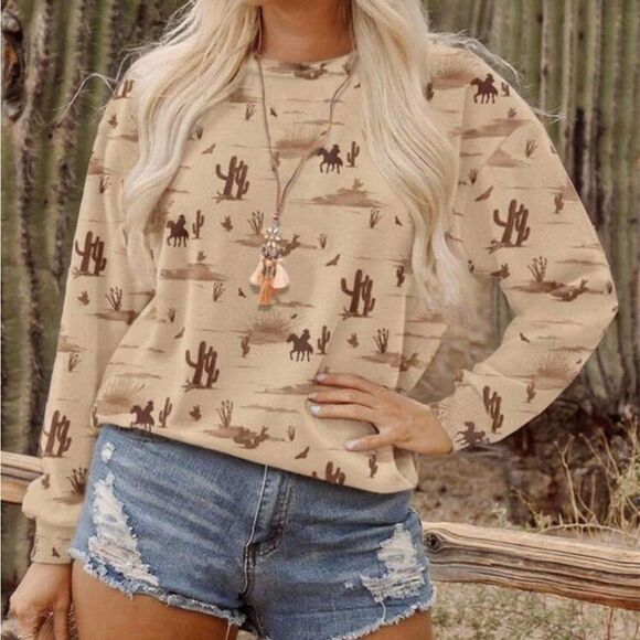 Western Print sweatshirt - Picture 1 of 4